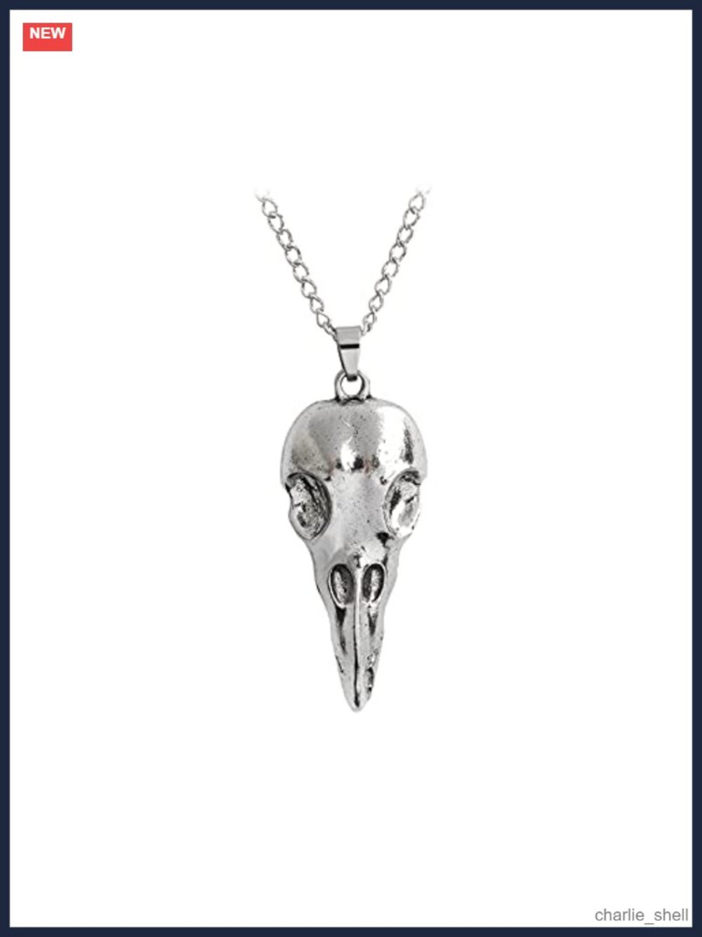 Punk Crow Skull Pendant Necklace 60cm Alloy Hypoallergenic Gothic Halloween
